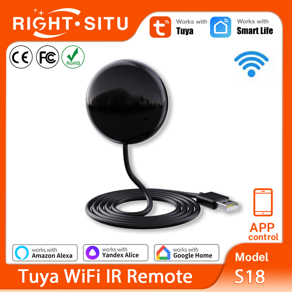 Smart Ir Remote Controller - Tuya WiFi IRリモコン スマートホームオートメーション用リモコン ユニバーサル赤外線デバイス Alexa、Google