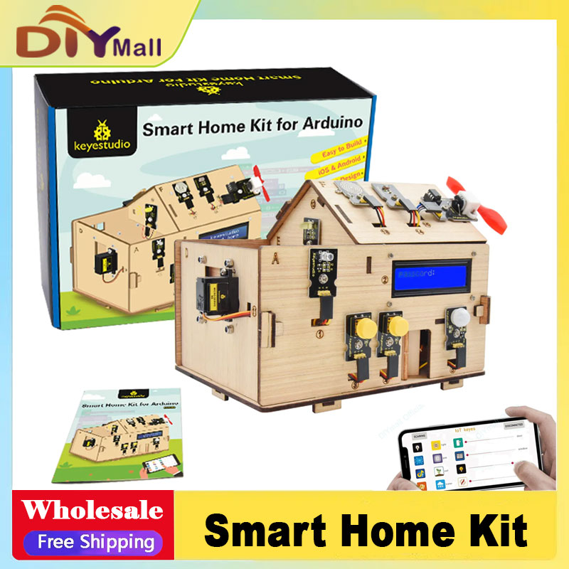 Smart Home Kit - Keyestudio スマートIoTホームキット（PLUSボード搭載）Arduinoスターターキット DIYプロジェクト STEMプログラミング ホームオートメーション用