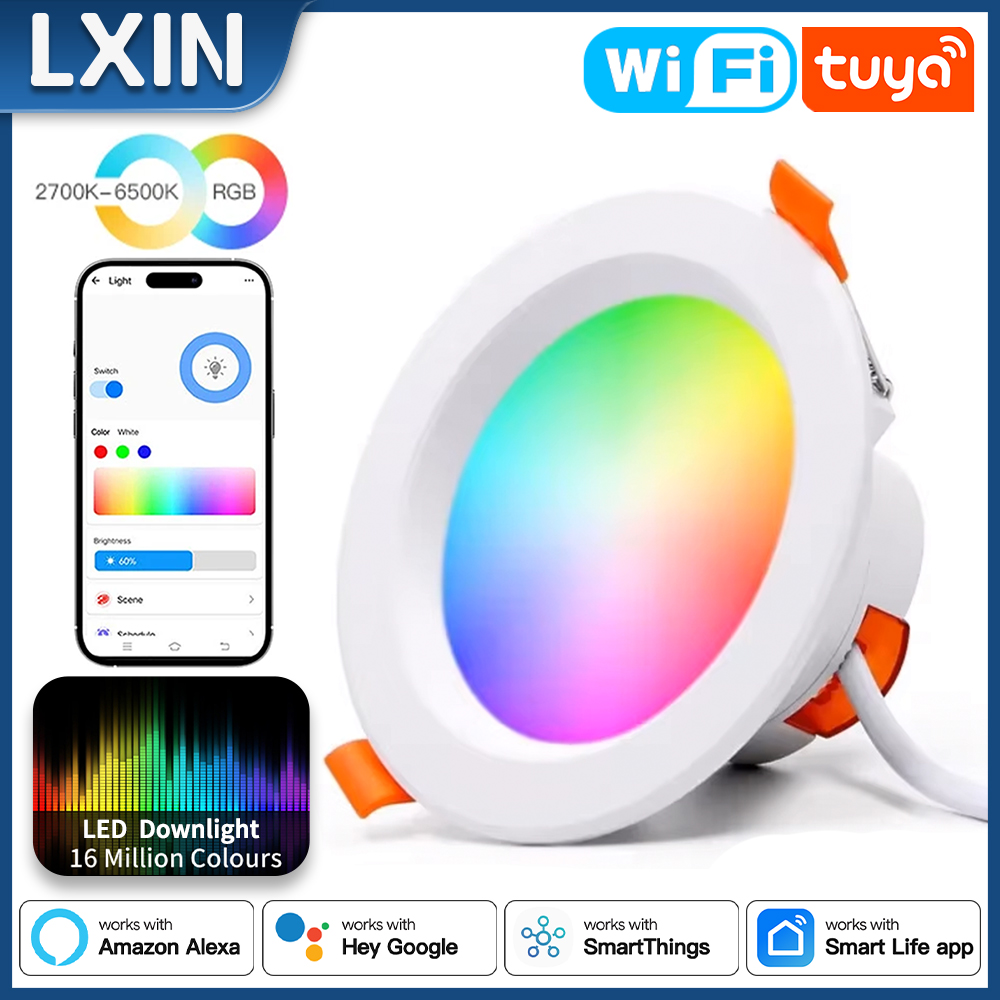Alexa Compatible Bulb - Lxin Tuya ダウンライト WIFI、7/9/12/15 スマート LED