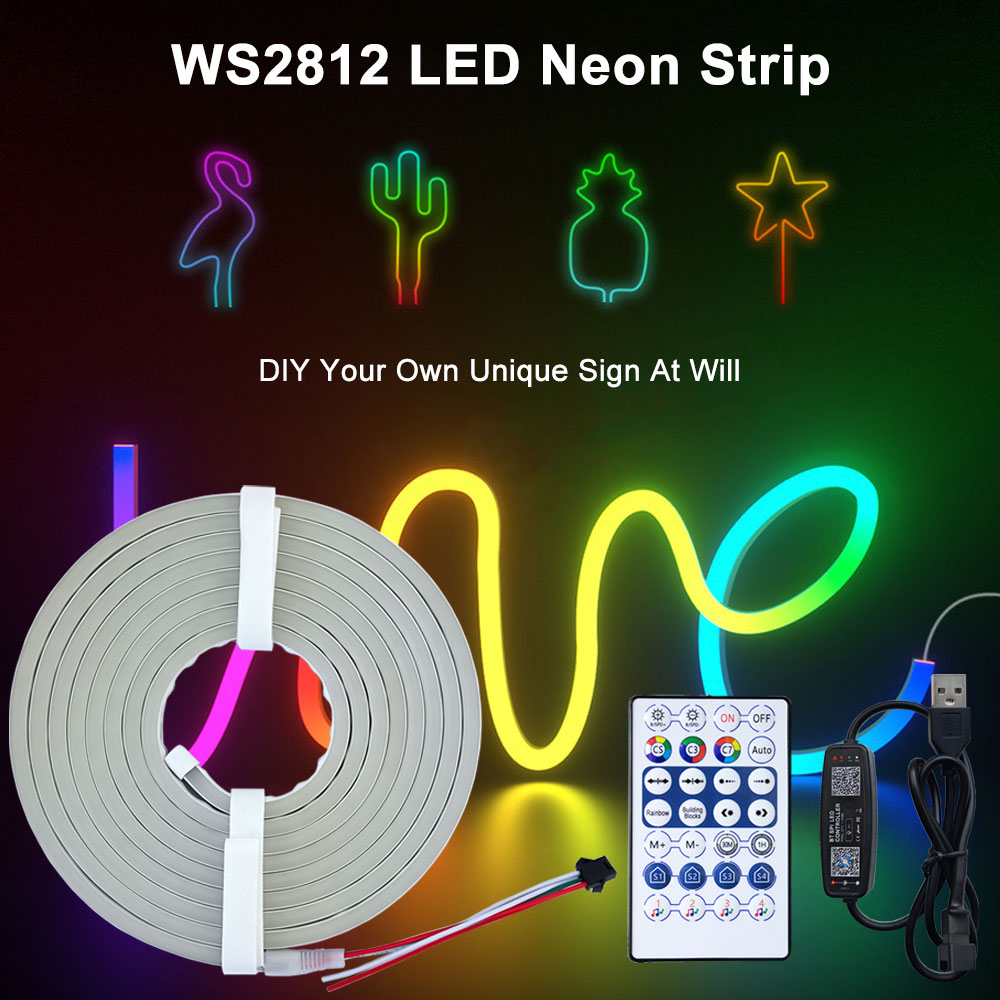 Smart Home Poster - DC5V LED ネオンストリップシリコーンゲルサイン WS2812B RGBIC 柔軟なソフトフェアリーライト