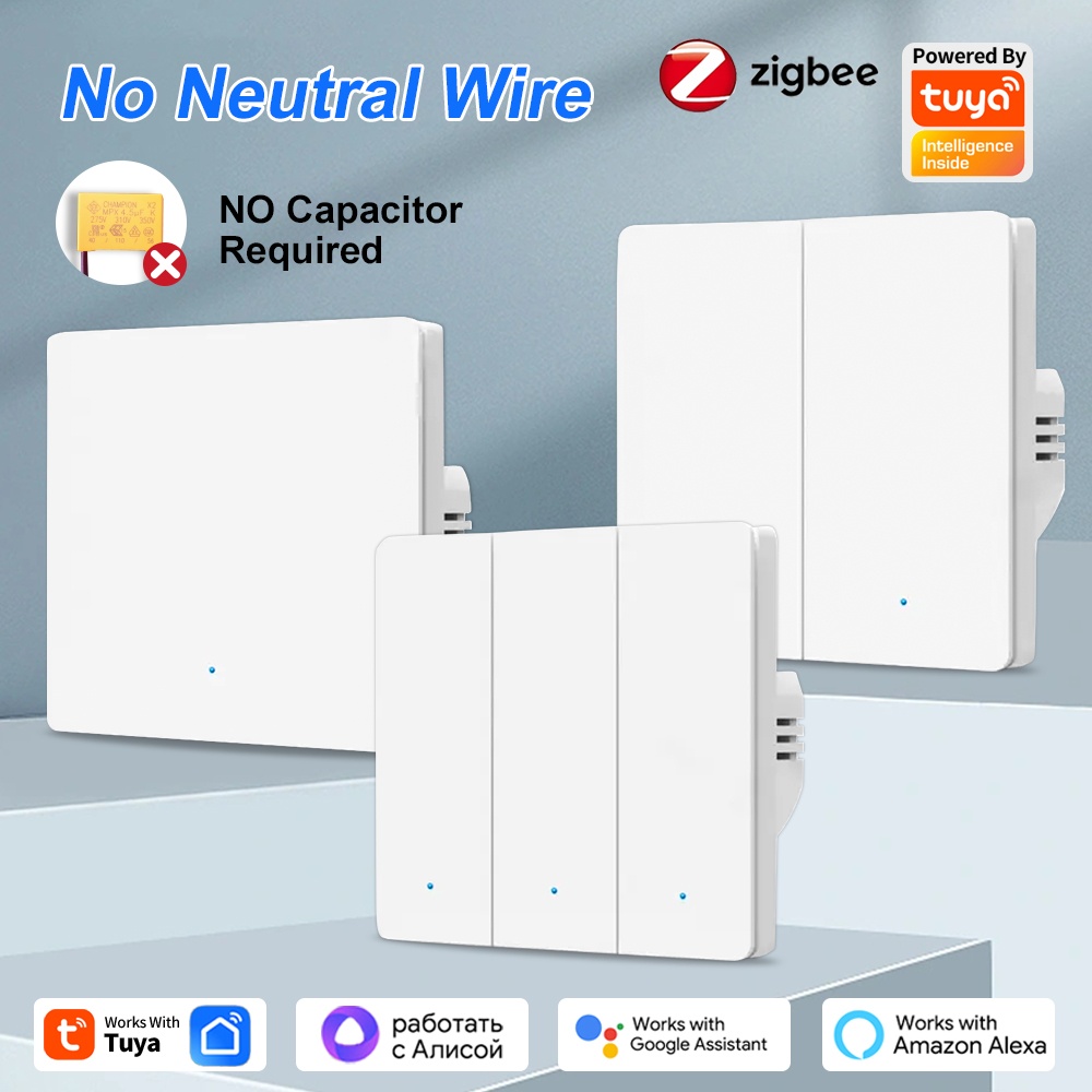 Smart Home Voice Control - スマートライフ ZigBee プッシュボタンスイッチ 1/2/3連 壁掛け照明スイッチ Tuyaアプリ