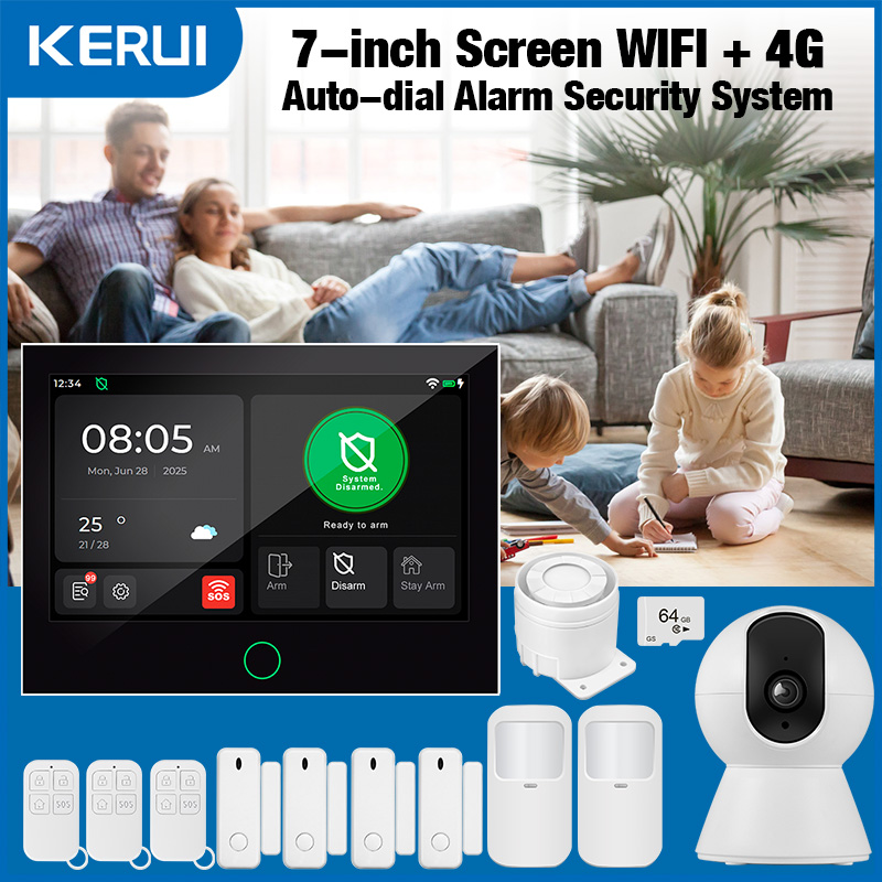 Smart Home Ecosystems - KERUI 新しい 4G + WiFi ワイヤレスホームアラーム
