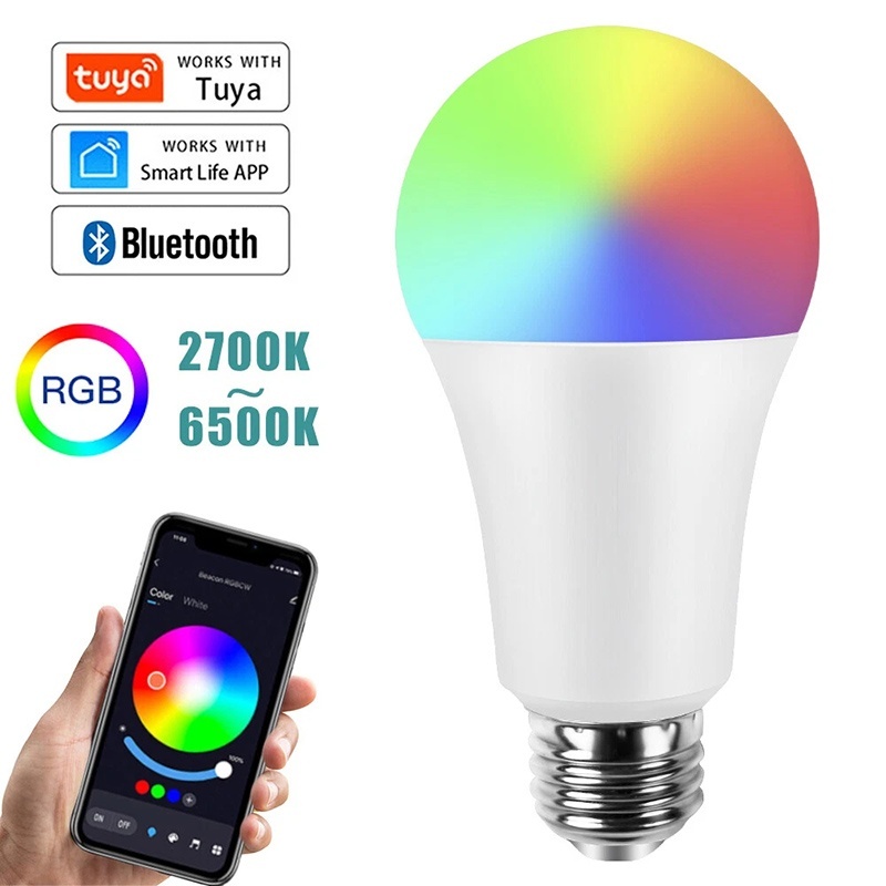 Alexa Compatible Bulb - E27 WiFi スマートLED電球 RGBCW カラフル AC110V-220V