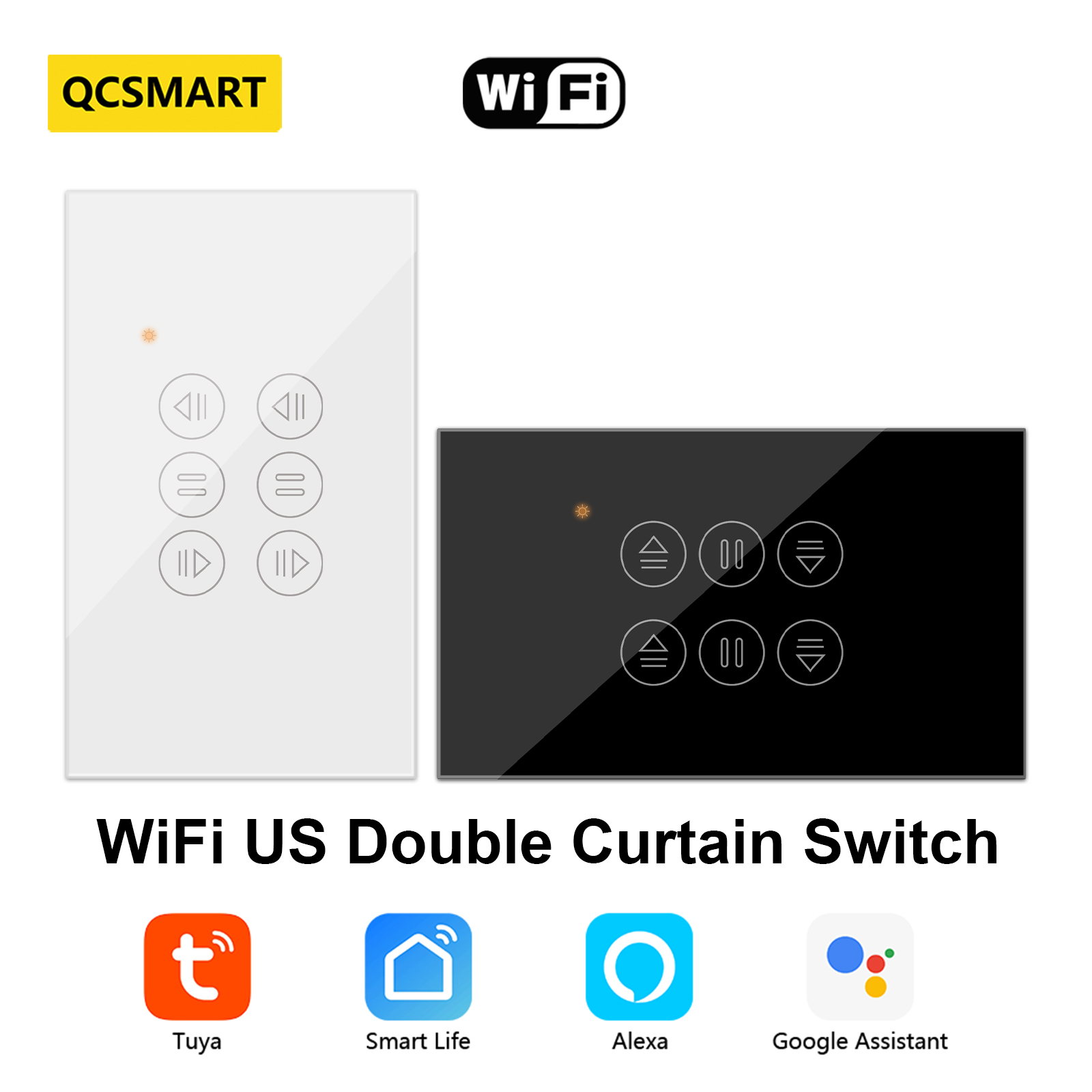Universal Remote Smart Home - QCSMART WiFi ダブルカーテン US スイッチ Tuya
