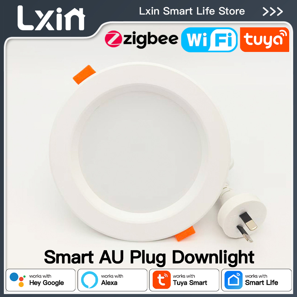 Alexa Compatible Bulb - Lxin tuya AUプラグダウンライトWIFI、スマートLED調光スポットライト、2700-6500k RGBCWカラー天井照明、音声Alexa Google Home対応