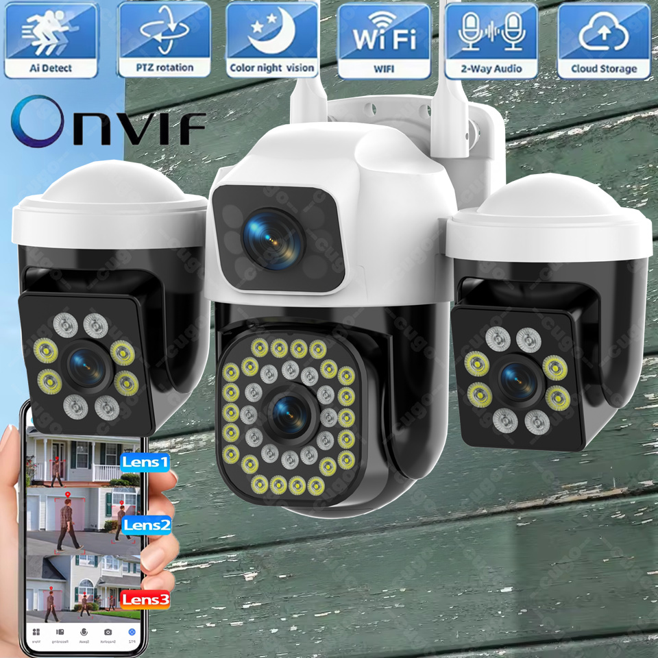 Smart Home Kamera Outdoor - 15MP セキュリティカメラ 3-HD スクリーン 自動追跡 WiFi