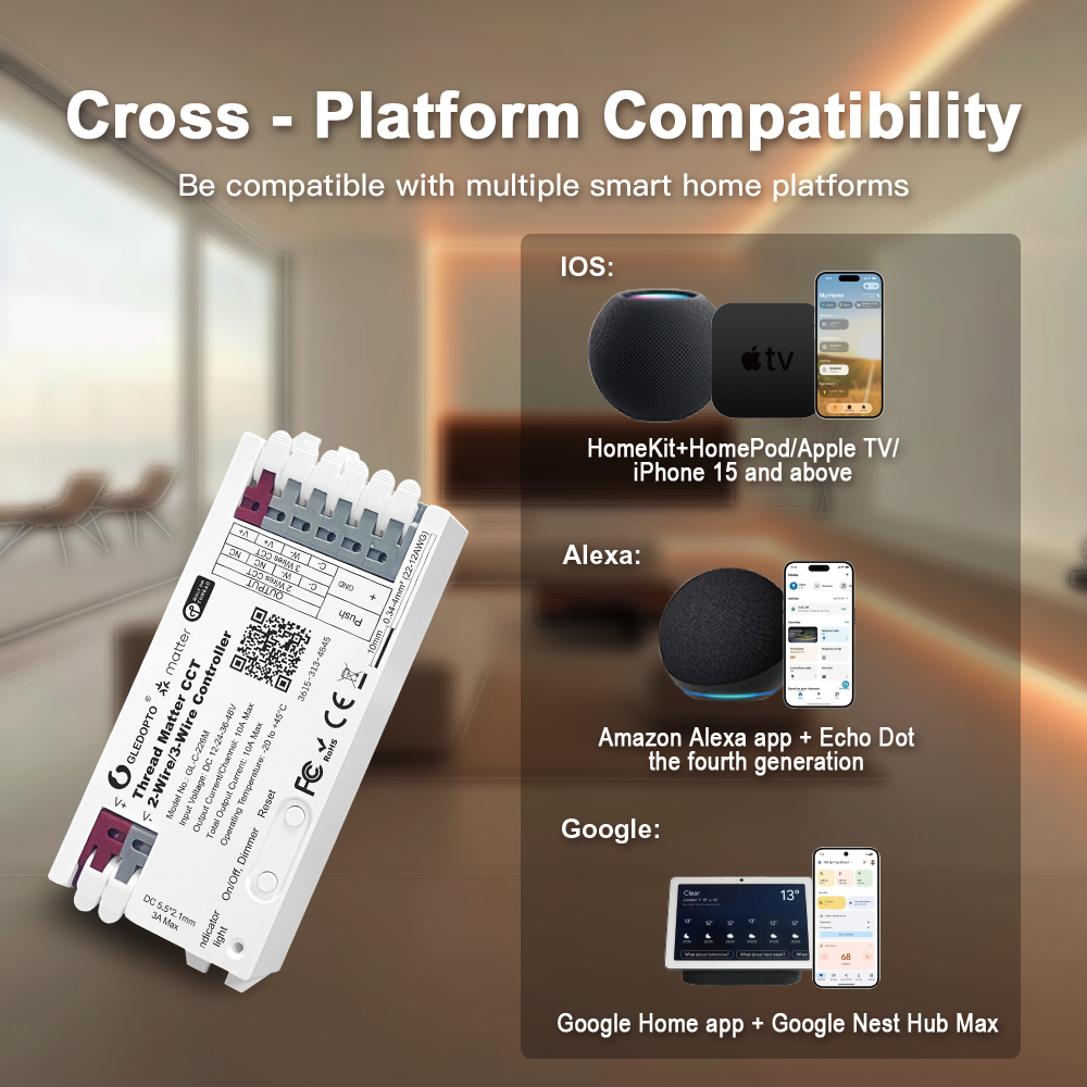 Alexa Compatible Bulb - GLEDOPTO Thread Matter CCT PWM調光器 10A
