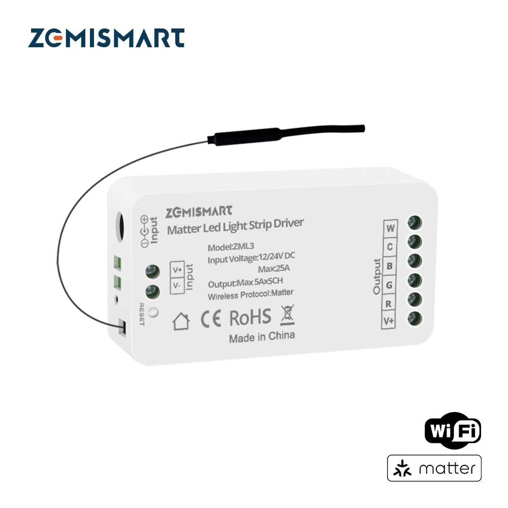 Alexa Compatible Bulb - Zemismart Matter LEDライトストリップドライバー RGBCCT DC 12V