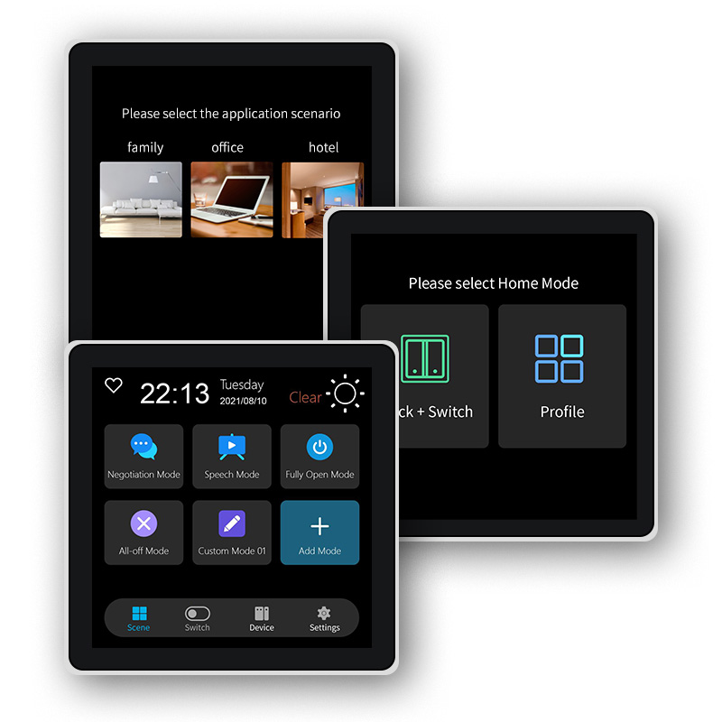 Smart Home Panel - FUERS 4 インチタッチスクリーン多機能スマート壁スイッチ T3E スイッチシーンパネルインテリジェントホームタッチスクリーン Zigbee