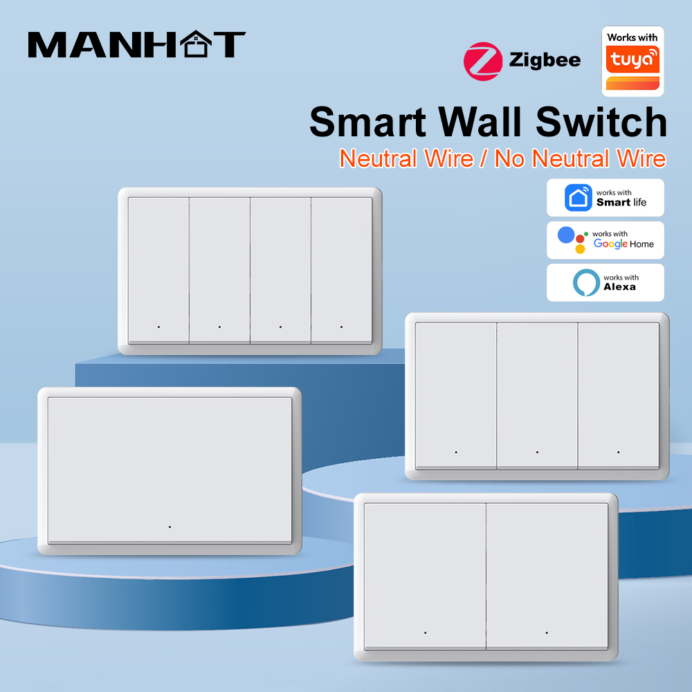 Smart Home Switch - MANHOT ZigBee3.0 スマートスイッチ 中性線不要 インテリジェント US
