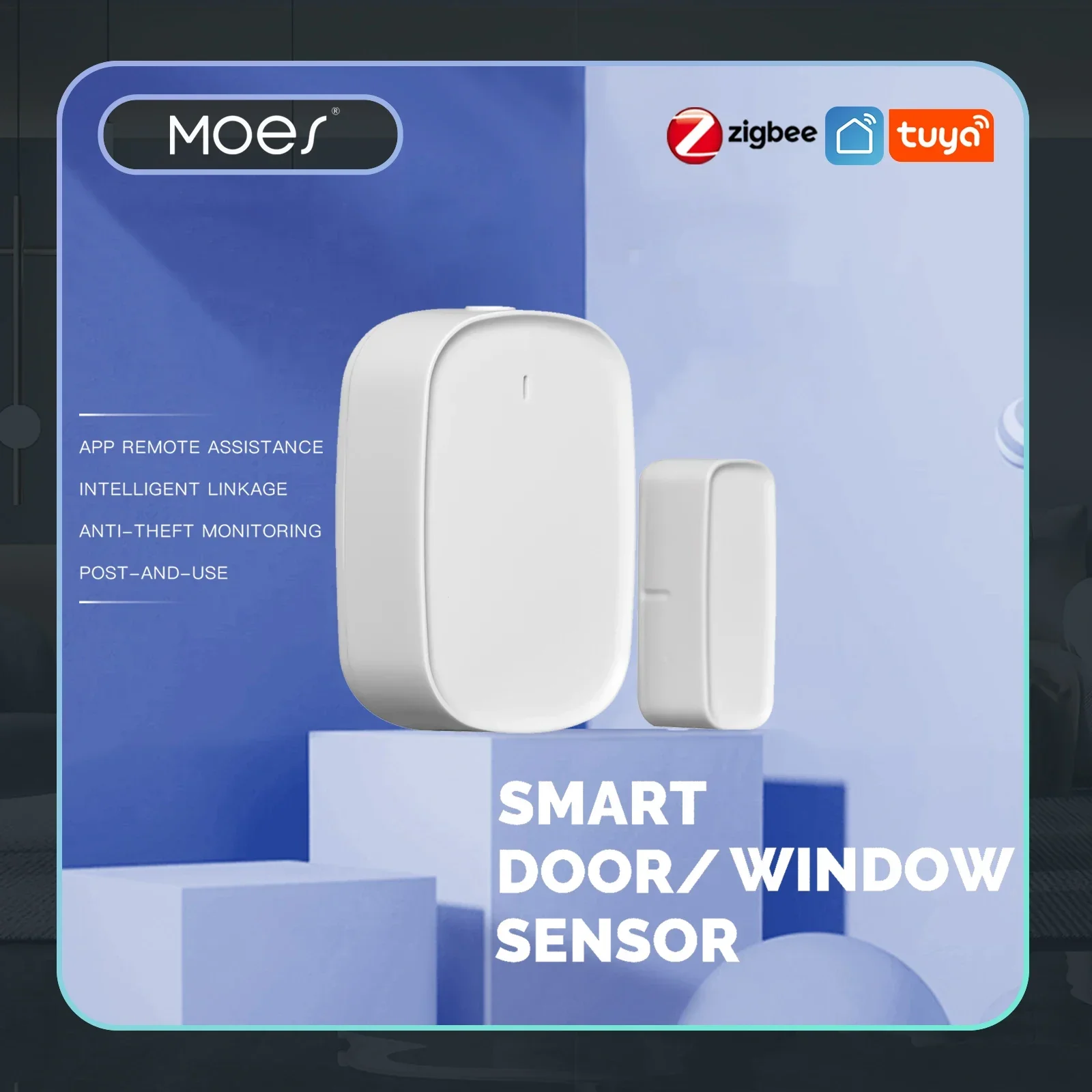 Smart Home Ecosystems - Tuya Zigbee/Wifiスマートウィンドウドアおよびセンサー,スマートホームセキュリティアラームシステムデバイス,Tuyaアプリケーションと互換性があり,リモコン
