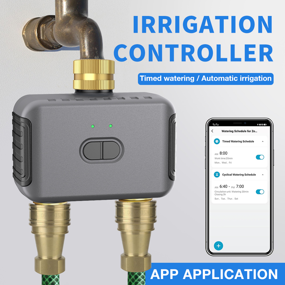 Smart Home Switch - Tuya 2 ゾーン散水タイマー庭自動灌漑コントローラー散水システム点滴スプリンクラースマートライフ Alexa Google ホーム