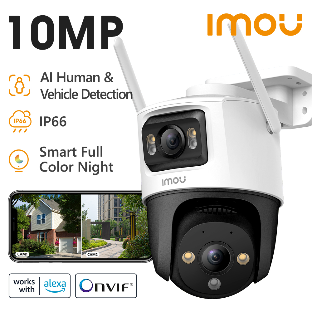 Smart Home Camera Ezviz - IMOU クルーザー デュアル 10MP 屋外用デュアルレンズ ホームWiFiセキュリティIPカメラ