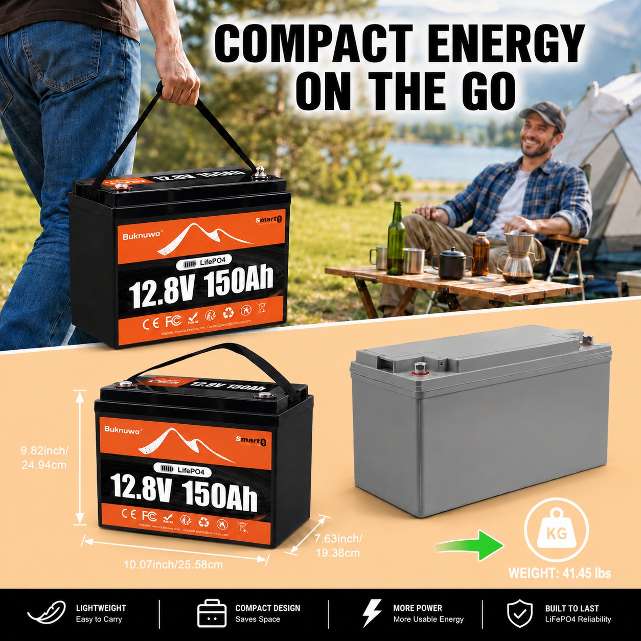 Buknuwo Smart 12V/12.8V 150Ah  - Smart Home Energy のレビューと価格