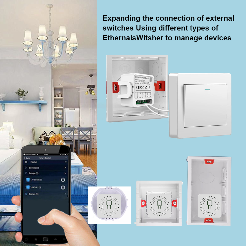 Tuya WiFiスマートスイッチ 1/2/3/4連 4ウェ - Smart Home Switch のレビューと価格