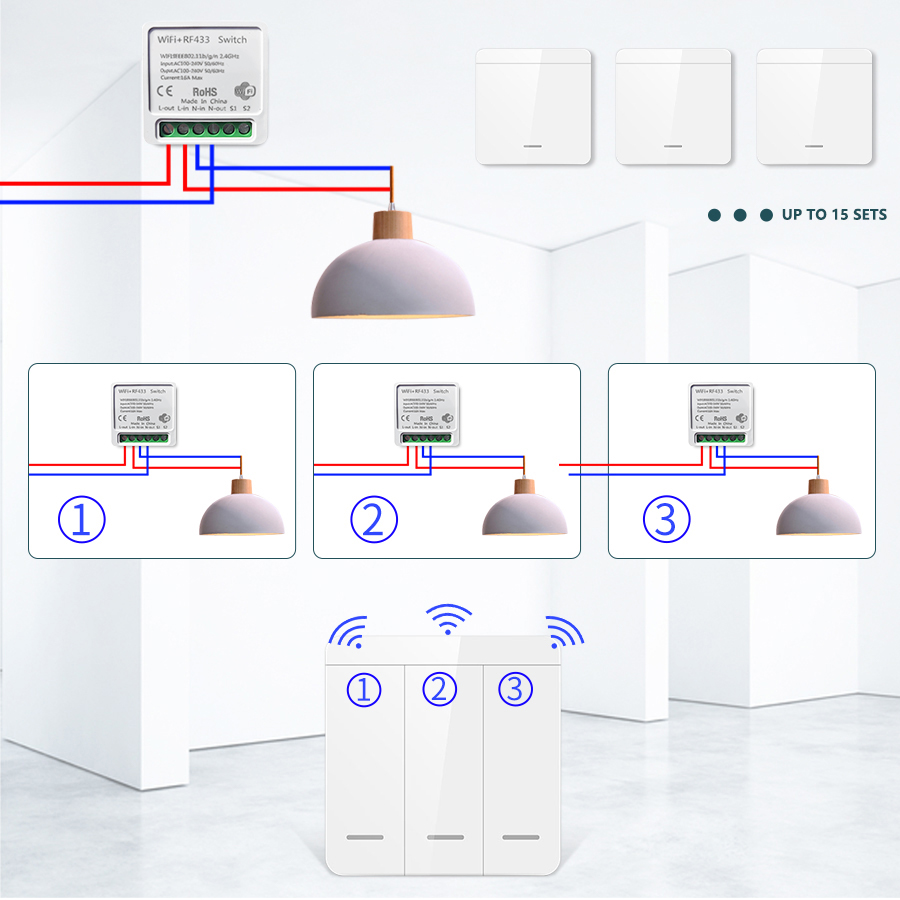 16A/20A Tuya WiFi スマートスイッチ RF  - Alexa Compatible Bulb のレビューと価格