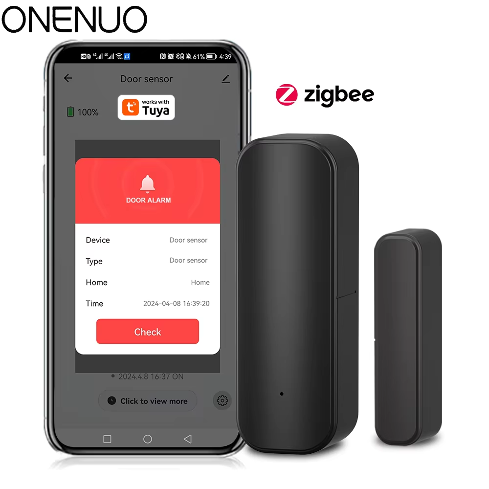 Zigbee 窓ドアセンサー黒色スマートホームセキュリティ警 - Smart Home Ecosystems のレビューと価格