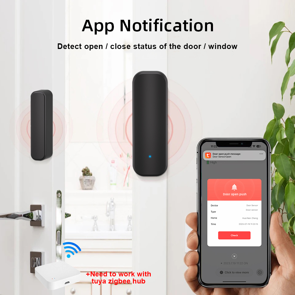 Zigbee 窓ドアセンサー黒色スマートホームセキュリティ警 - Smart Home Ecosystems のレビューと価格