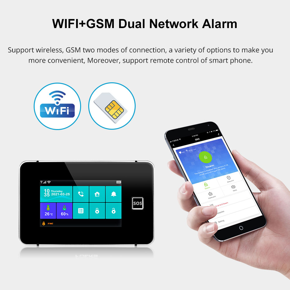 KERUI G60B WIFI GSM 警報システム 4.3 - Smart Home Ecosystems のレビューと価格