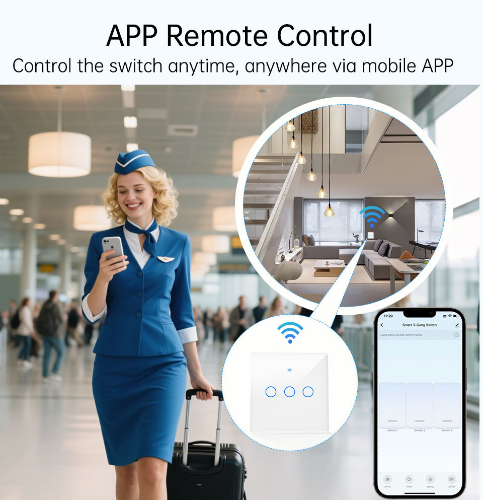 WiFi RF 433mhz タッチウォールライト スマート - Smart Home Switch のレビューと価格