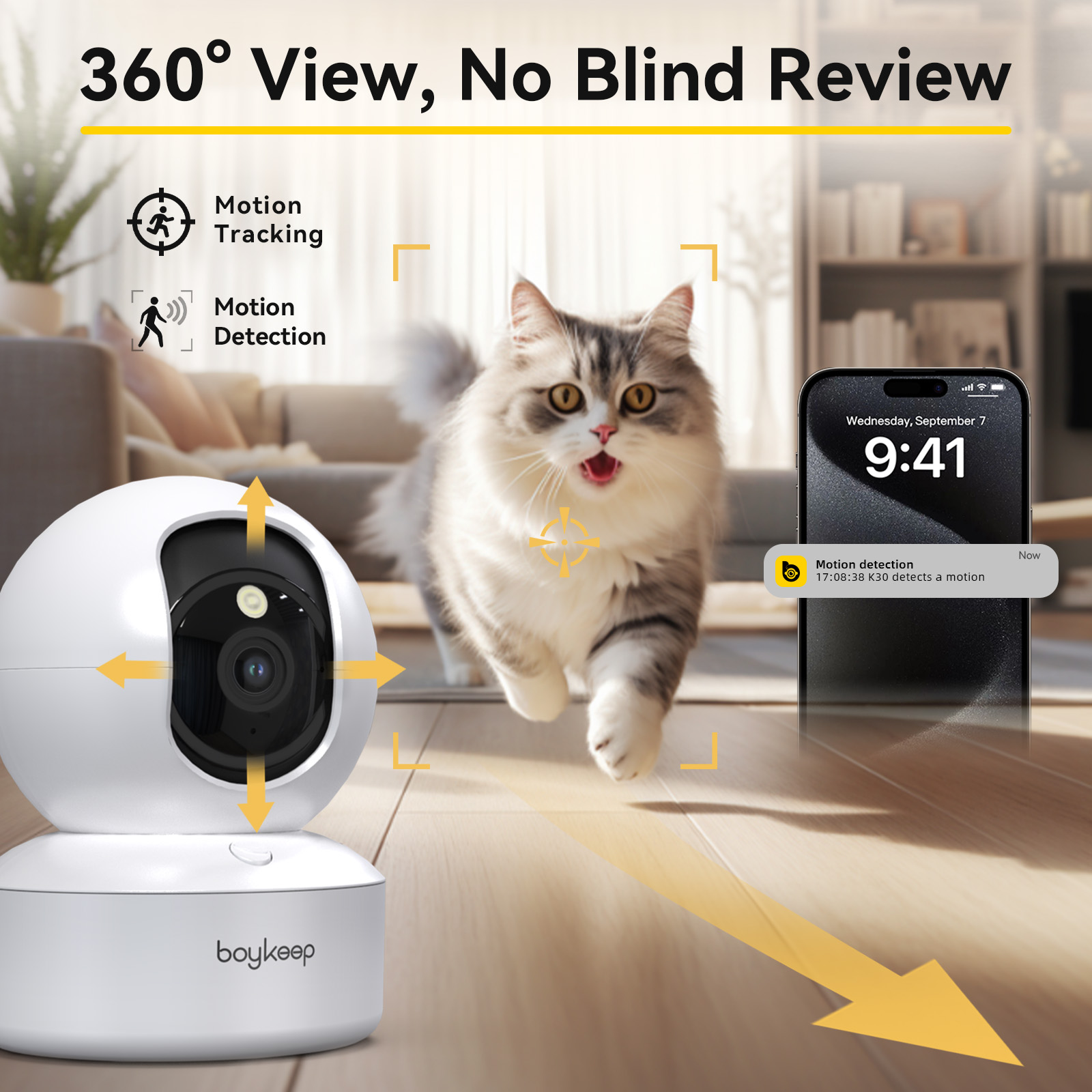 Boykeep 2K ペット犬用カメラ、電話アプリ付き、5G - Smart Home Camera Ezviz のレビューと価格