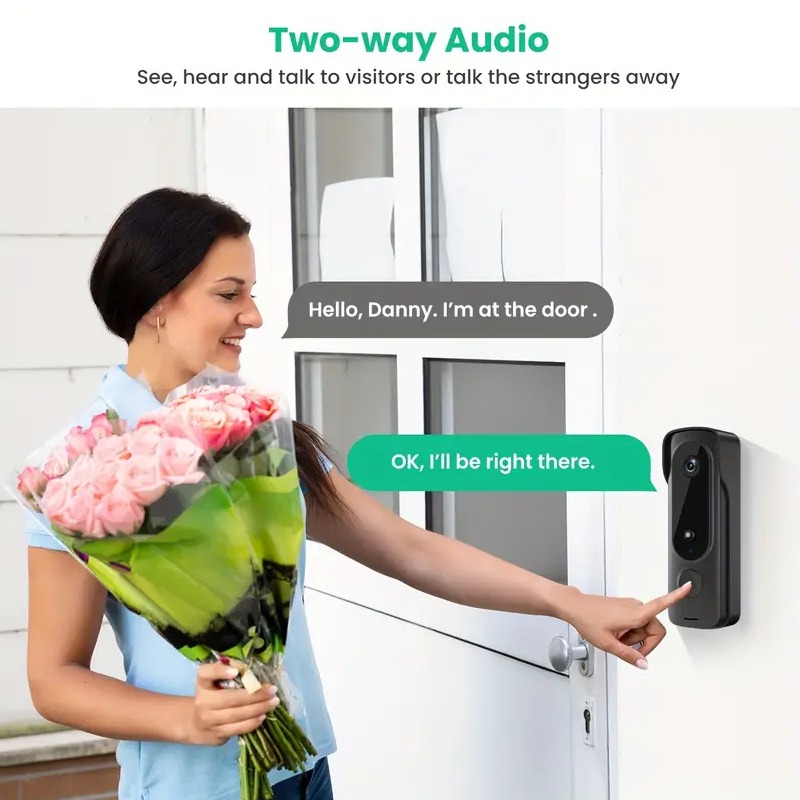 屋外ワイヤレスドアベル ソーラーカバー 1080P ビデオイ - Smart Home Samsung のレビューと価格