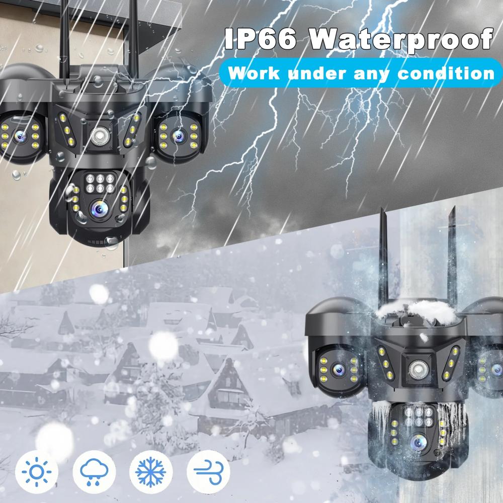 15MP 8K WIFI IPカメラ 3画面3レンズ PTZ - Smart Home Kamera Outdoor のレビューと価格