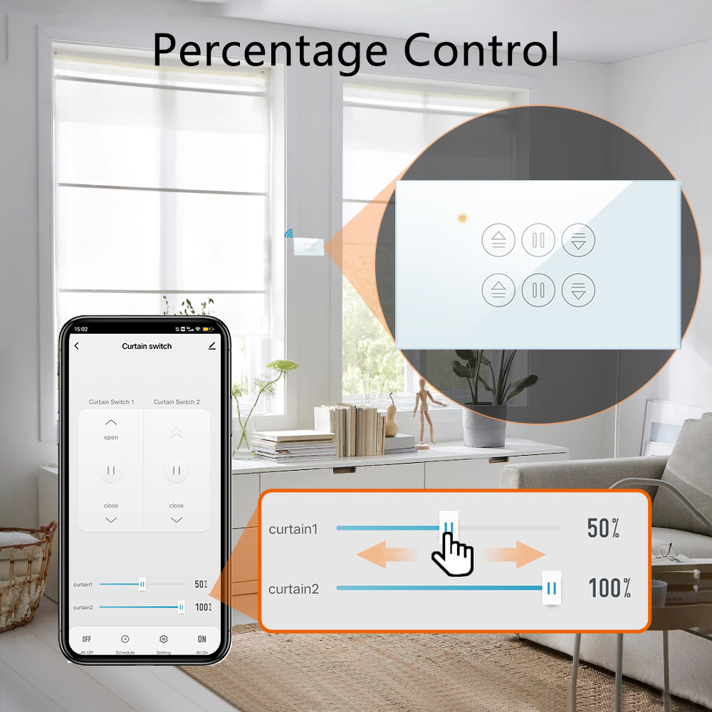 QCSMART WiFi ダブルカーテン US スイッチ T - Universal Remote Smart Home のレビューと価格