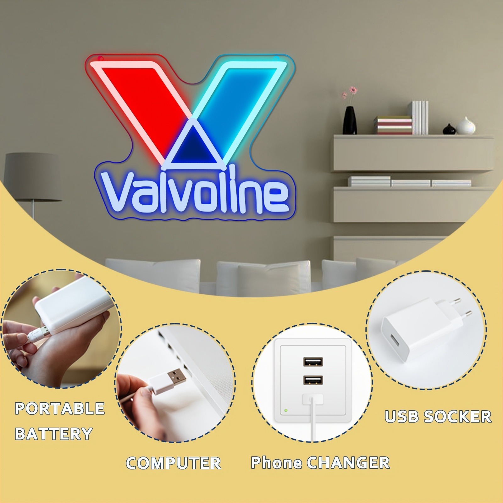 Valvoline エンジンオイル ネオンサイン ガソリンス - Smart Home Poster のレビューと価格