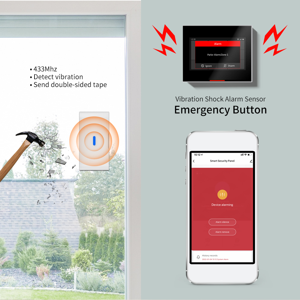 Staniot 433MHz EV1527 ワイヤレス振動ガ - Door Window Sensor のレビューと価格