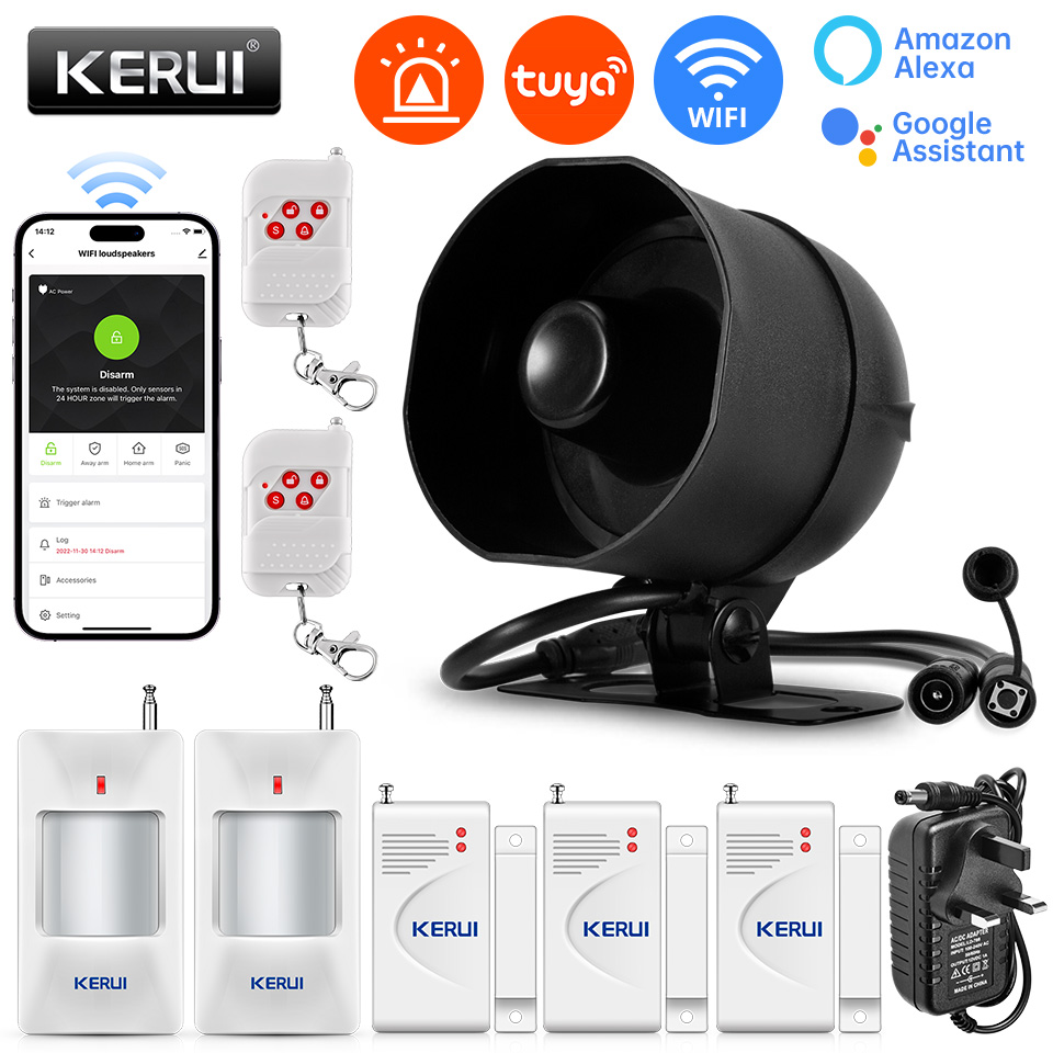 KERUI 120db サイレン警報システム WiFi Tu - Smart Home Ecosystems のレビューと価格