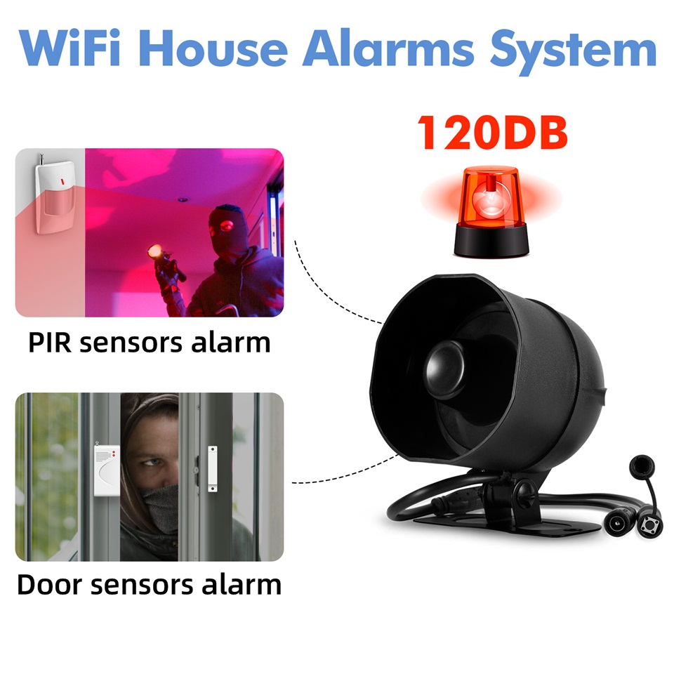KERUI 120db サイレン警報システム WiFi Tu - Smart Home Ecosystems のレビューと価格