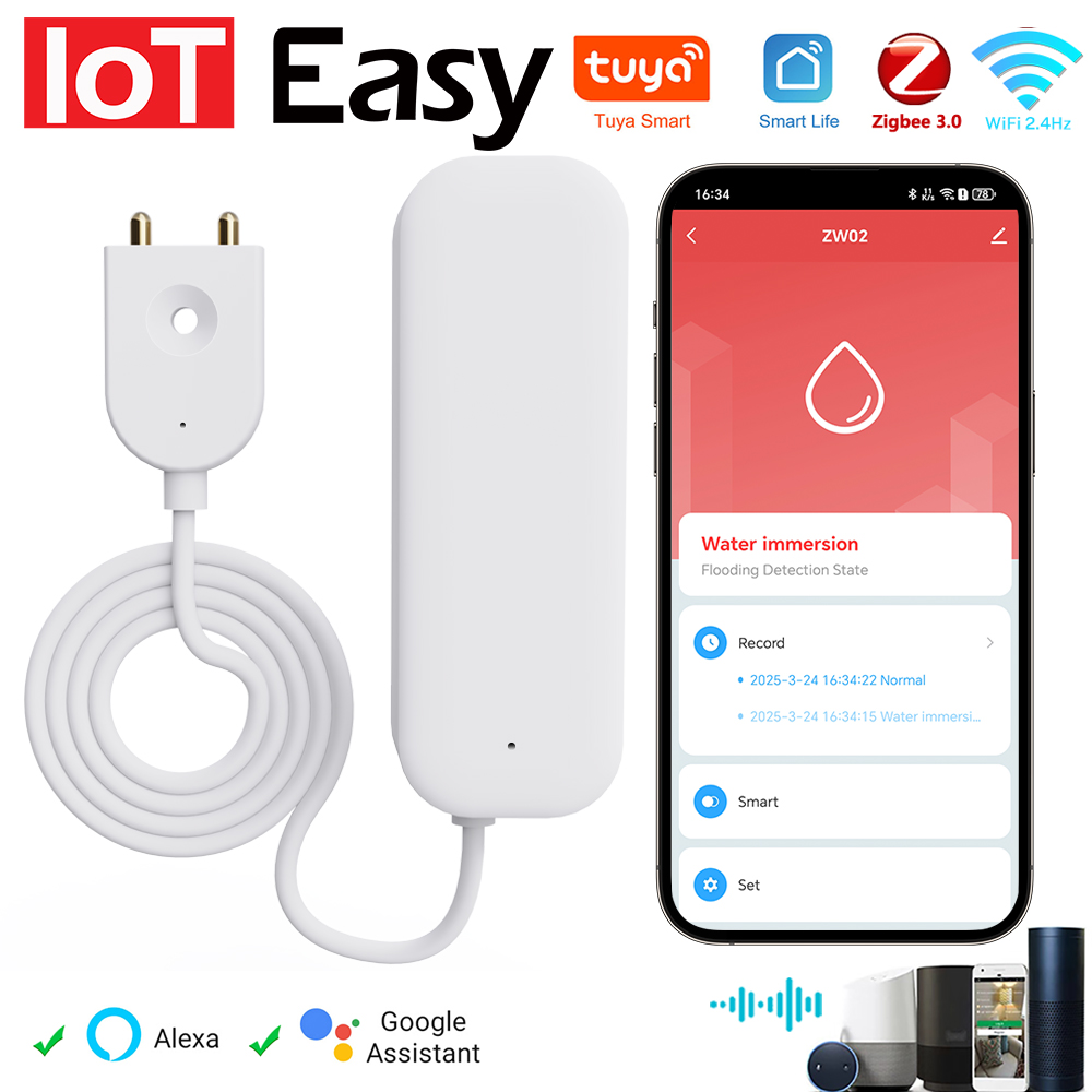 Tuya WiFi ZigBee 水センサー漏れ警報洪水漏水 - Smart Ir Remote Controller のレビューと価格