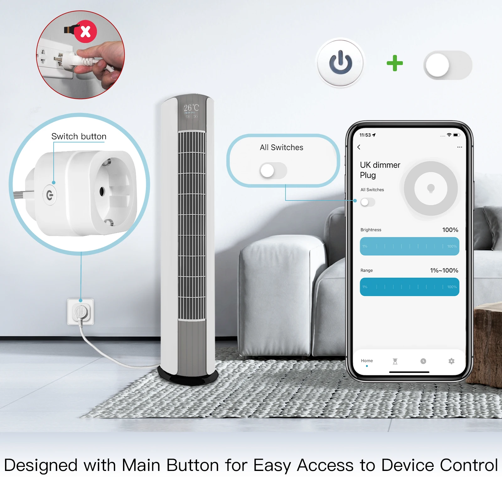 MOES Tuya WiFi スマートプラグ 調光可能な電源 - Smart Home Technology のレビューと価格