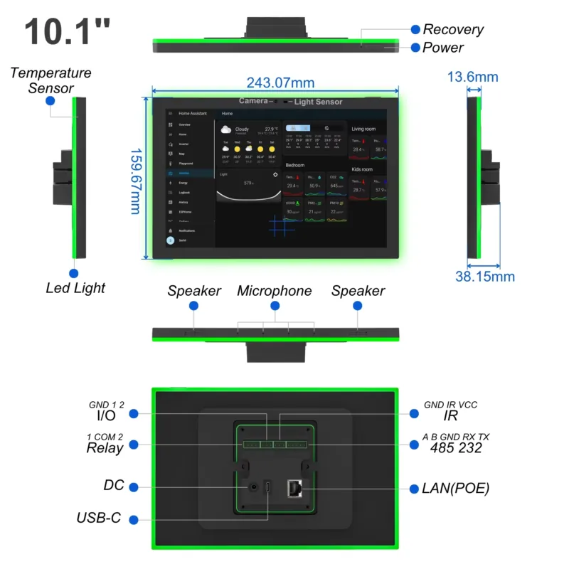 ホームアシスタント10.1インチAndroid 14スマート - Smart Home Panel のレビューと価格
