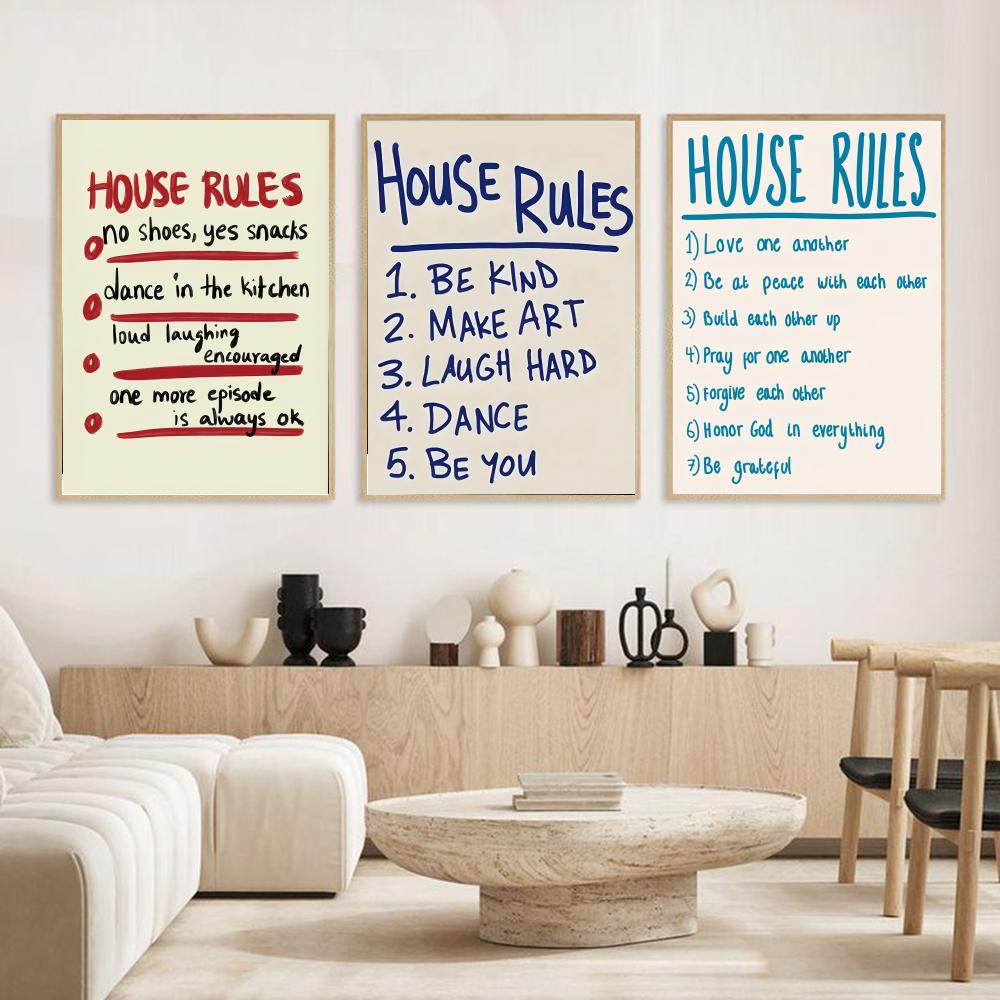 家のルールポスター モダンでエレガントなウォールステッカー  - Smart Home Poster のレビューと価格