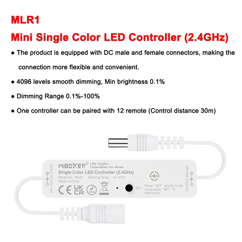 Miboxer MLR2 DC12-24V ミニ 2.4GH - Smart Ir Remote Controller のレビューと価格